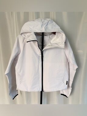 Women's White Hooded Jacket - Lightweight Rain Jacket